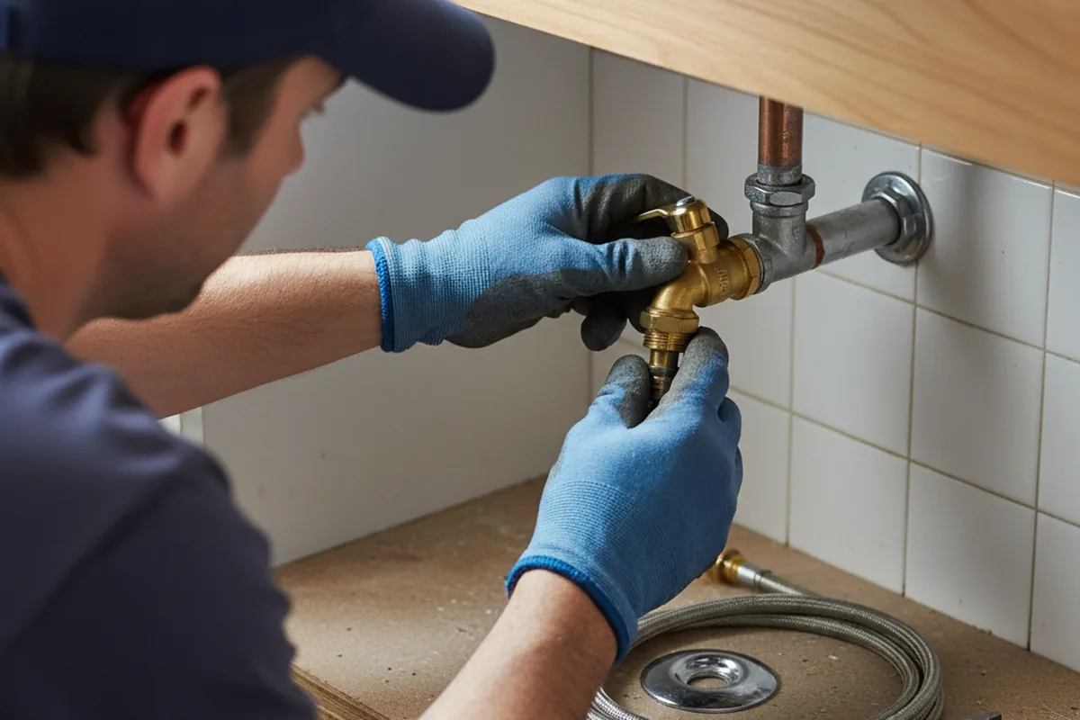 Shutoff valve and fitting work during Burst Pipe Repair in North Bend